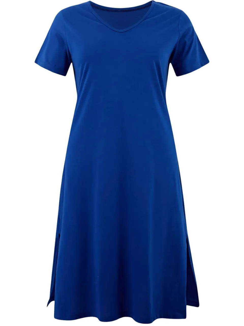 Trendyol Curve Dames Donkerblauw Effen Midi Kort Casual Recht Grote maten Jurk marineblauw/blauw, foto 2
