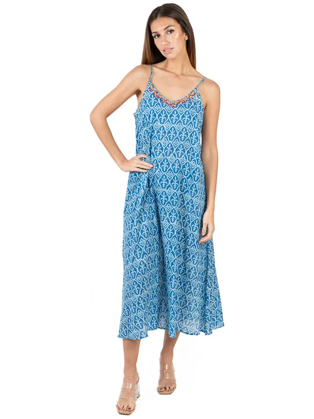 Isla Bonita By Sigris Lange Jurk Isla Bonita By Sigris Lange Midi -Jurk Blauw