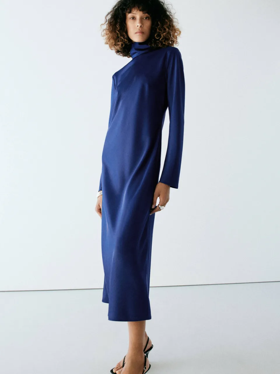 Mango midi jurk - donkerblauw
