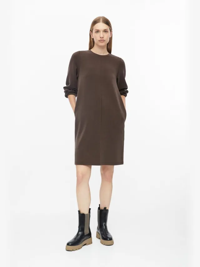 S.Oliver female - Scuba-jurk met steekzakken donkerbruin