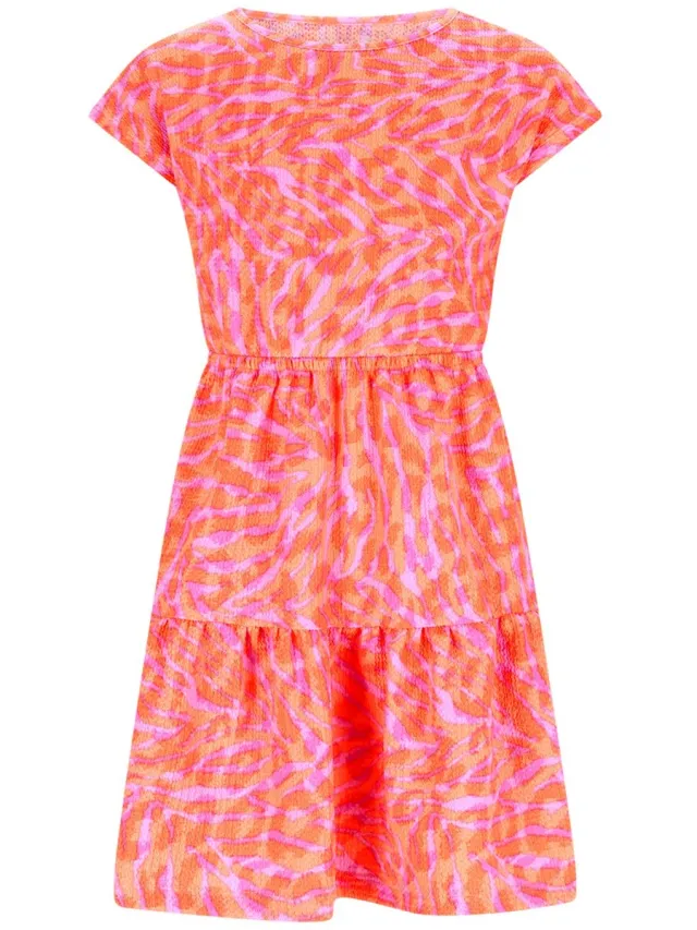 B.Nosy Y602-5847 meisjes jurk oranje paars Summer Zebra