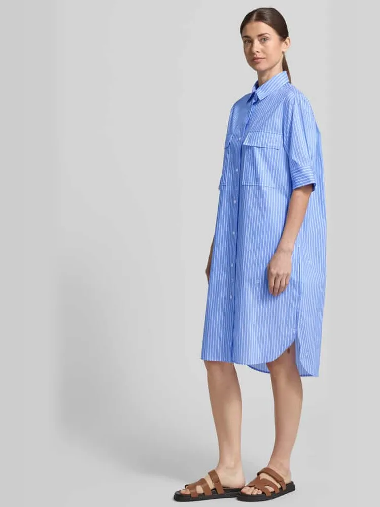 Joop! relaxed fit overhemdjurk met borstzakken model 'Daliya' blauw, foto 4