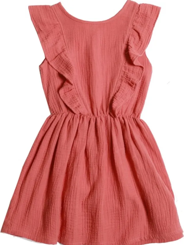 Alwero Jurk Ruffles Terra Cotta 116-122