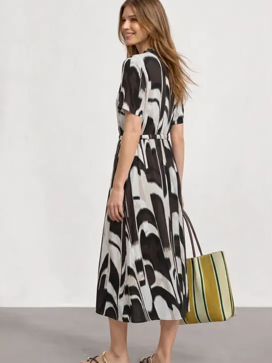 Street One Midi-jurk met V-hals en print bruin, foto 2