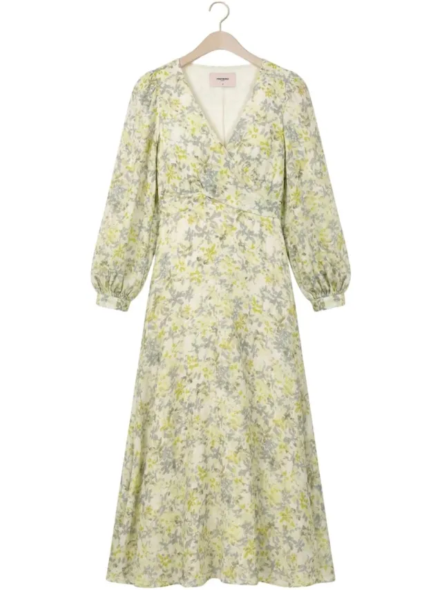 Freebird Wv-vis-poly-flower-26-1 Dames - Jurk - Creme