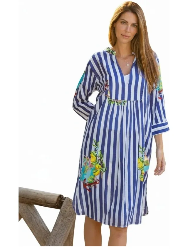 Isla Bonita By Sigris Midi-jurken Isla Bonita By Sigris Lange Midi-Jurk Blauw
