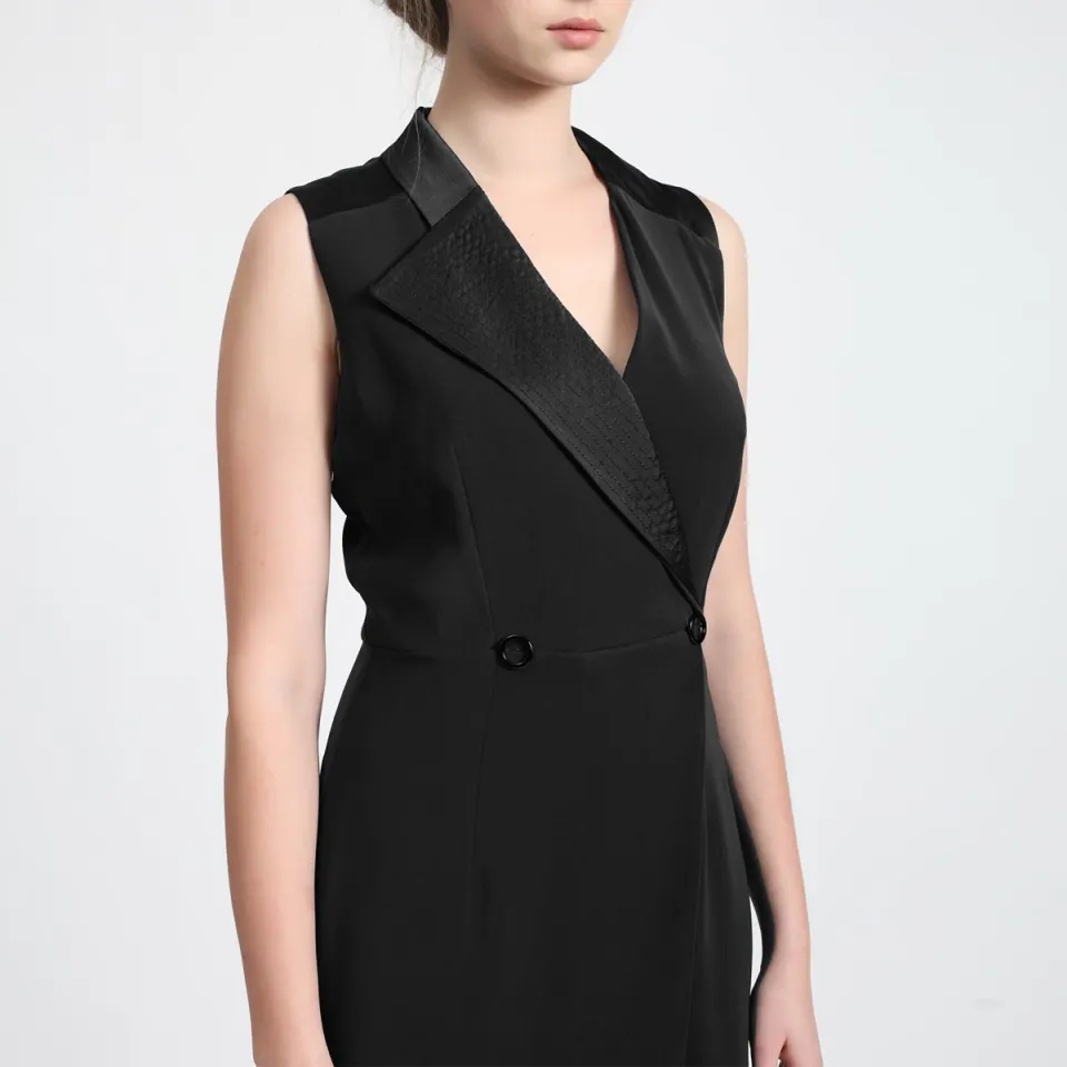 Smart & Joy Tailor wrap effect -jurk met bovenste kraag zwart, foto 2