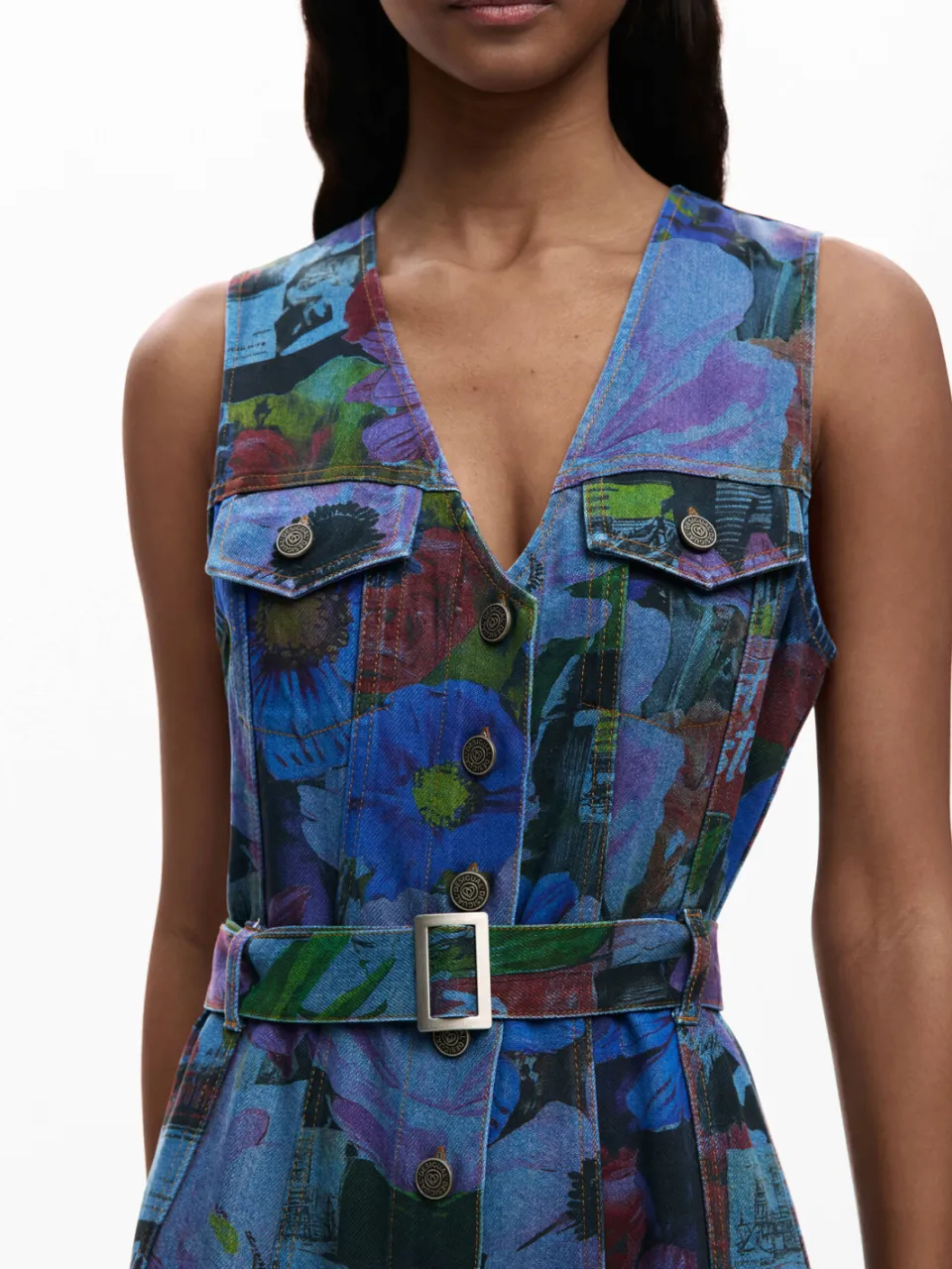 Desigual korte jurk met all over print multicolor multi, foto 3