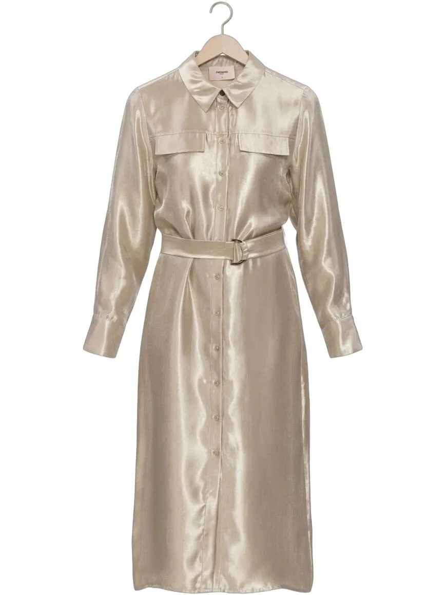 Freebird Dames Jurken Wv-shiny-twill-vis-26-1 - Goud, foto 2