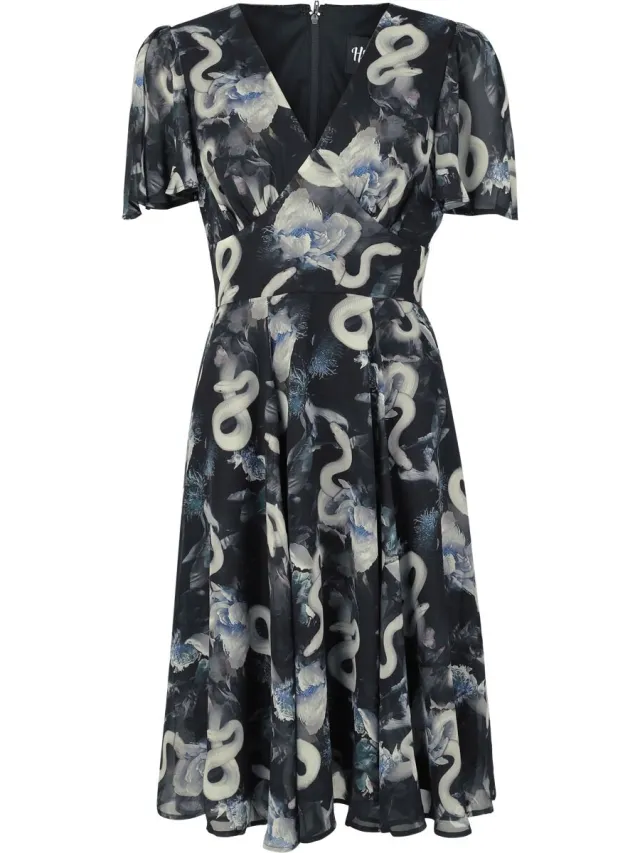 Hell Bunny Serpent Dress Dames Midi-jurk - zwart