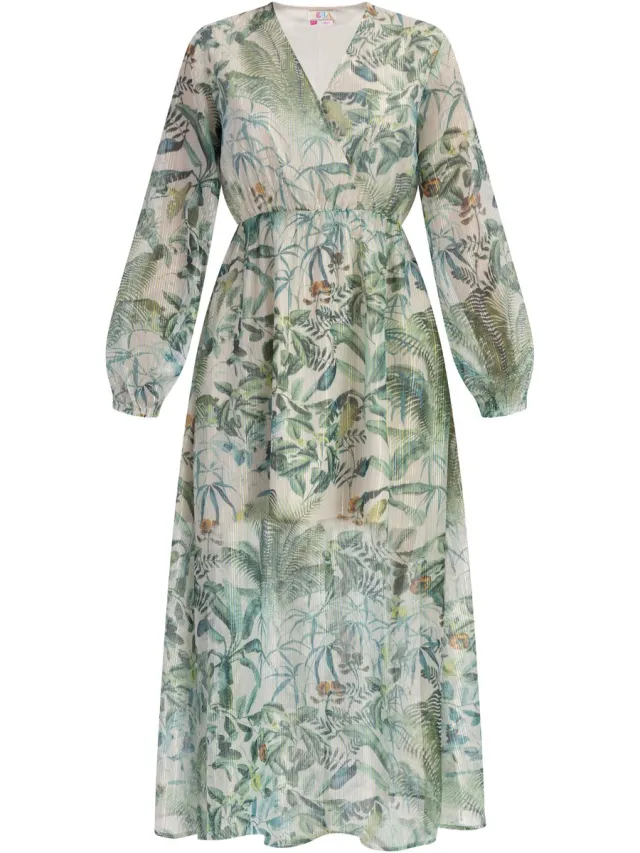 IZIA Maxi-jurk met lange mouwen Jungle-print