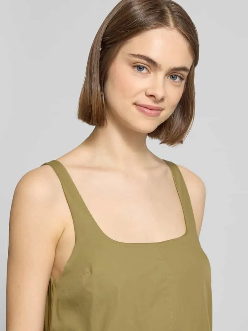 Topshop mini-jurk met vierkante hals model 'ASTA' olijfgroen, foto 4