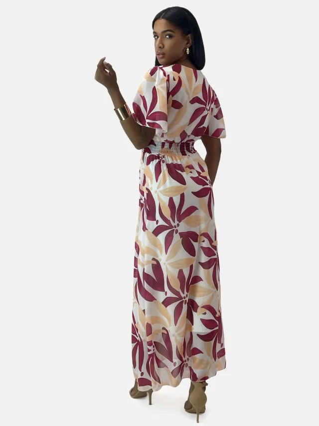 Elara Sommer-Maxikleid mit V-Ausschnitt Lila