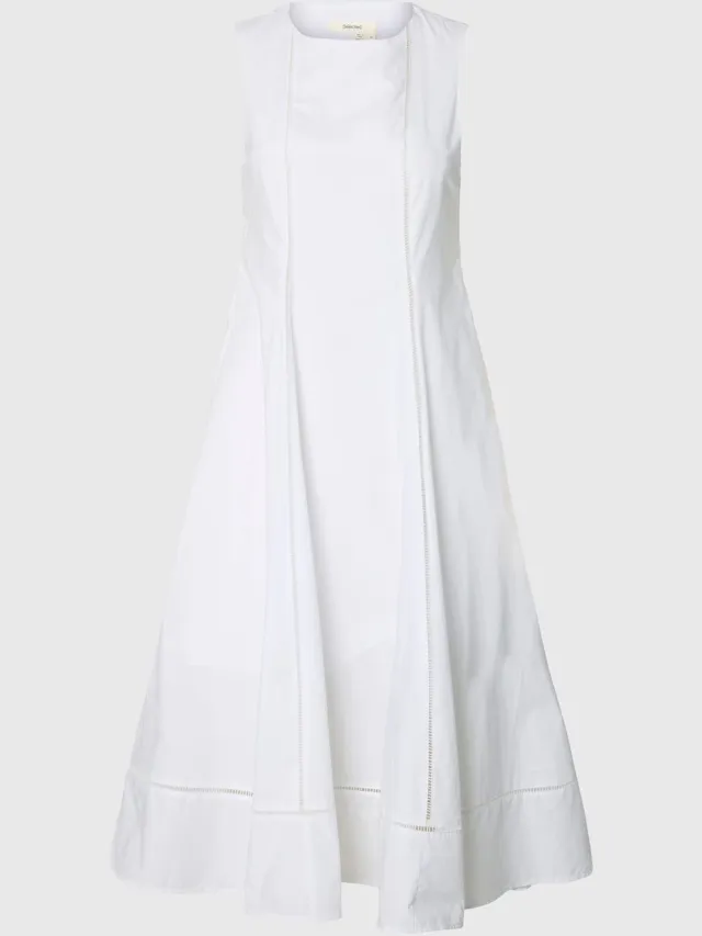 Selected maxi-jurk Katoenen Bright White