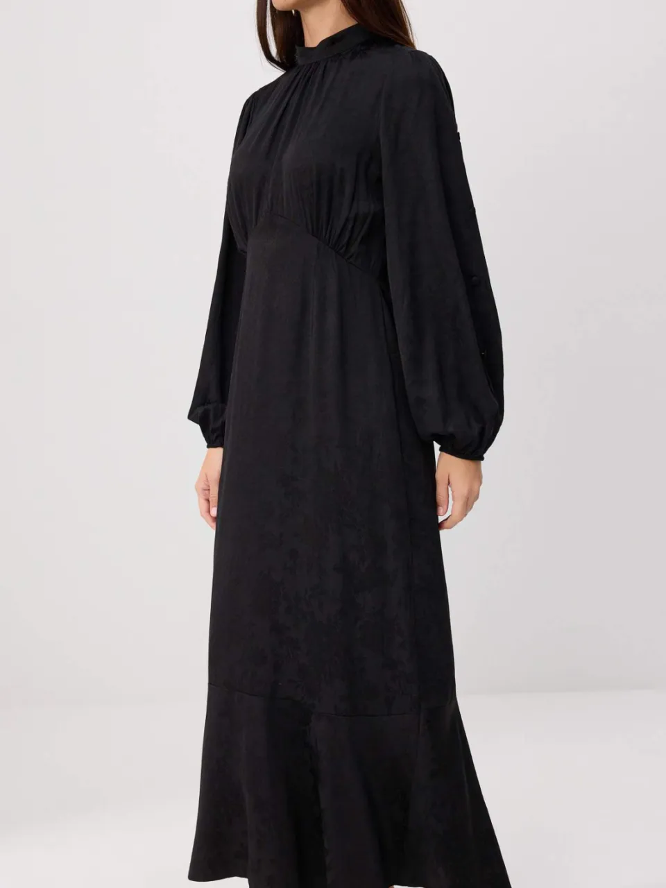 Trendyol Modest Dames Zwart Bloemen Maxi Lang Casual Skater Modest Jurken, foto 2