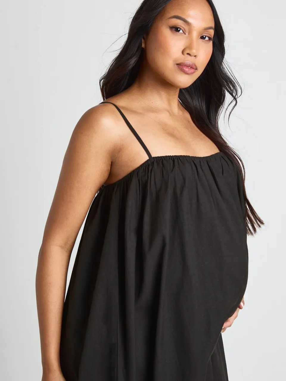 boohoo Dames Zwangerschaps Volume Zak Maxi Jurk zwart, foto 4