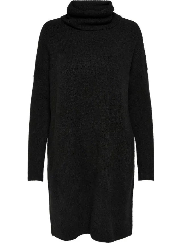 Only ONLJANA L/S COWLNCK DRESS WOOL KNT NOOS Dames Jurk Black