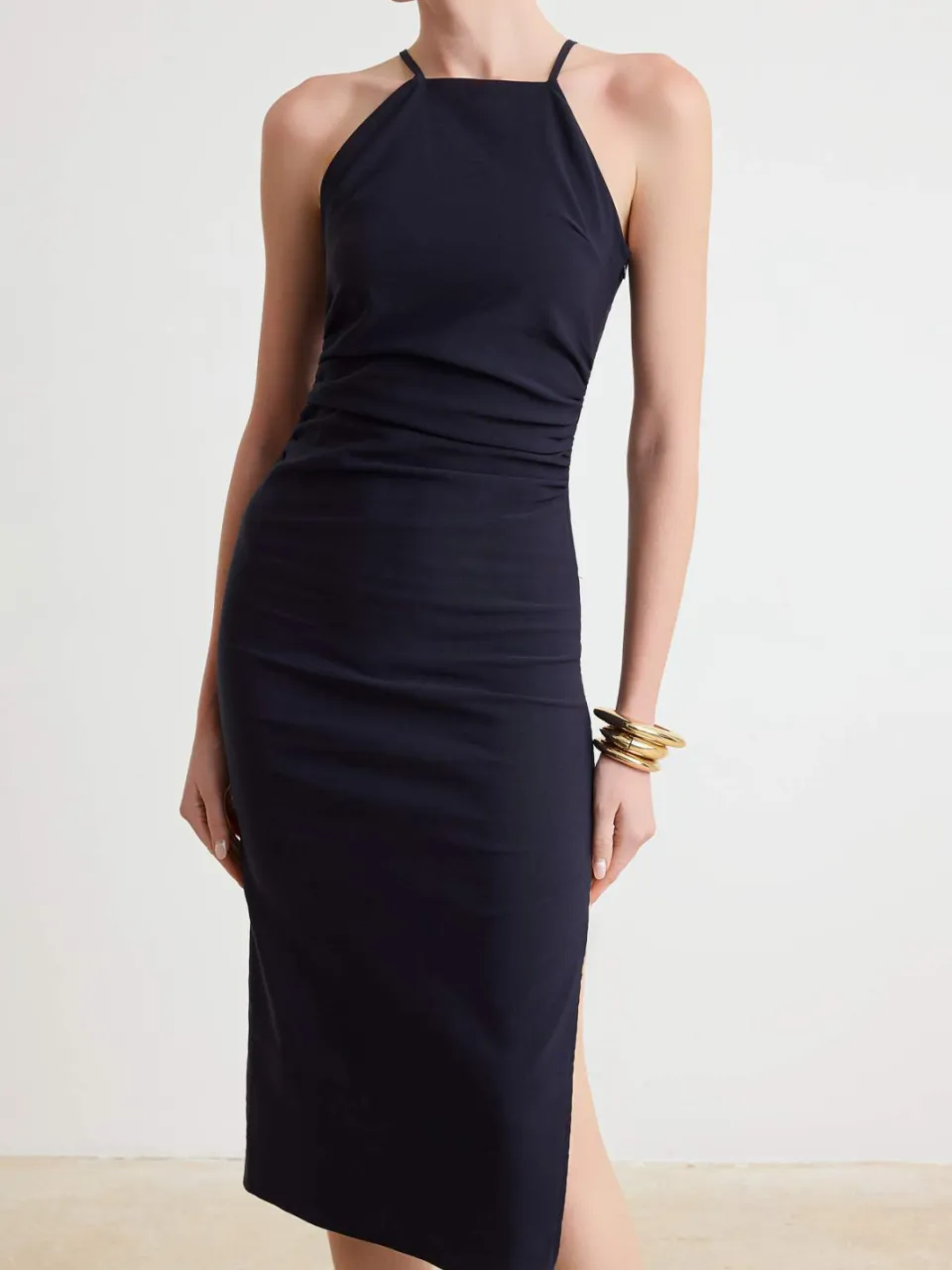 Trendyol TRENDYOLMİLLA Dames Donkerblauw Effen Midi Mouwloos Casual Bodycon Jurken marineblauw/blauw, foto 2