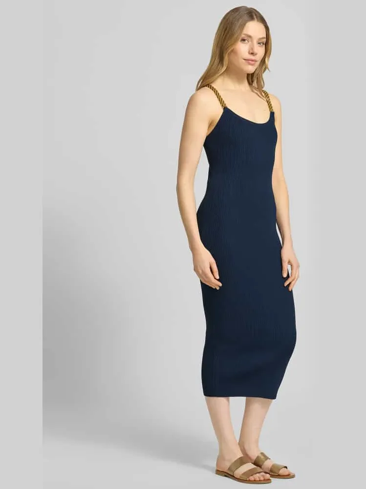 MICHAEL Michael Kors midi-jurk met diepe ronde hals marineblauw, foto 2