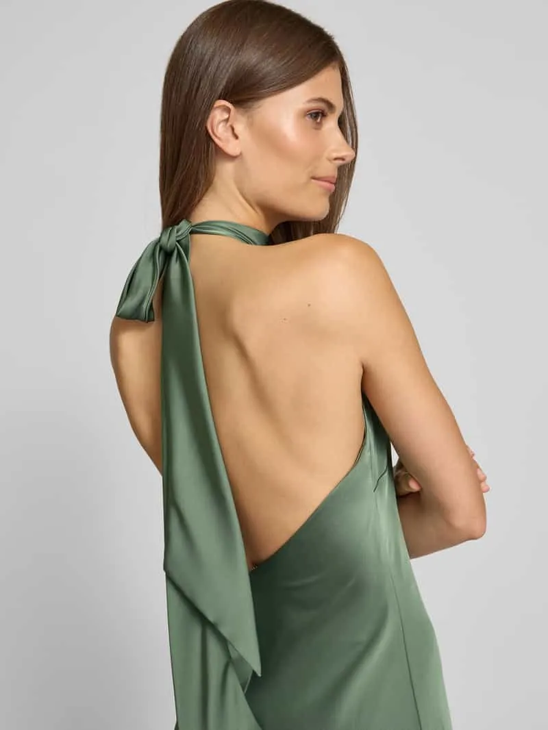 Mascara Avondjurk met halter om te strikken groen, foto 3