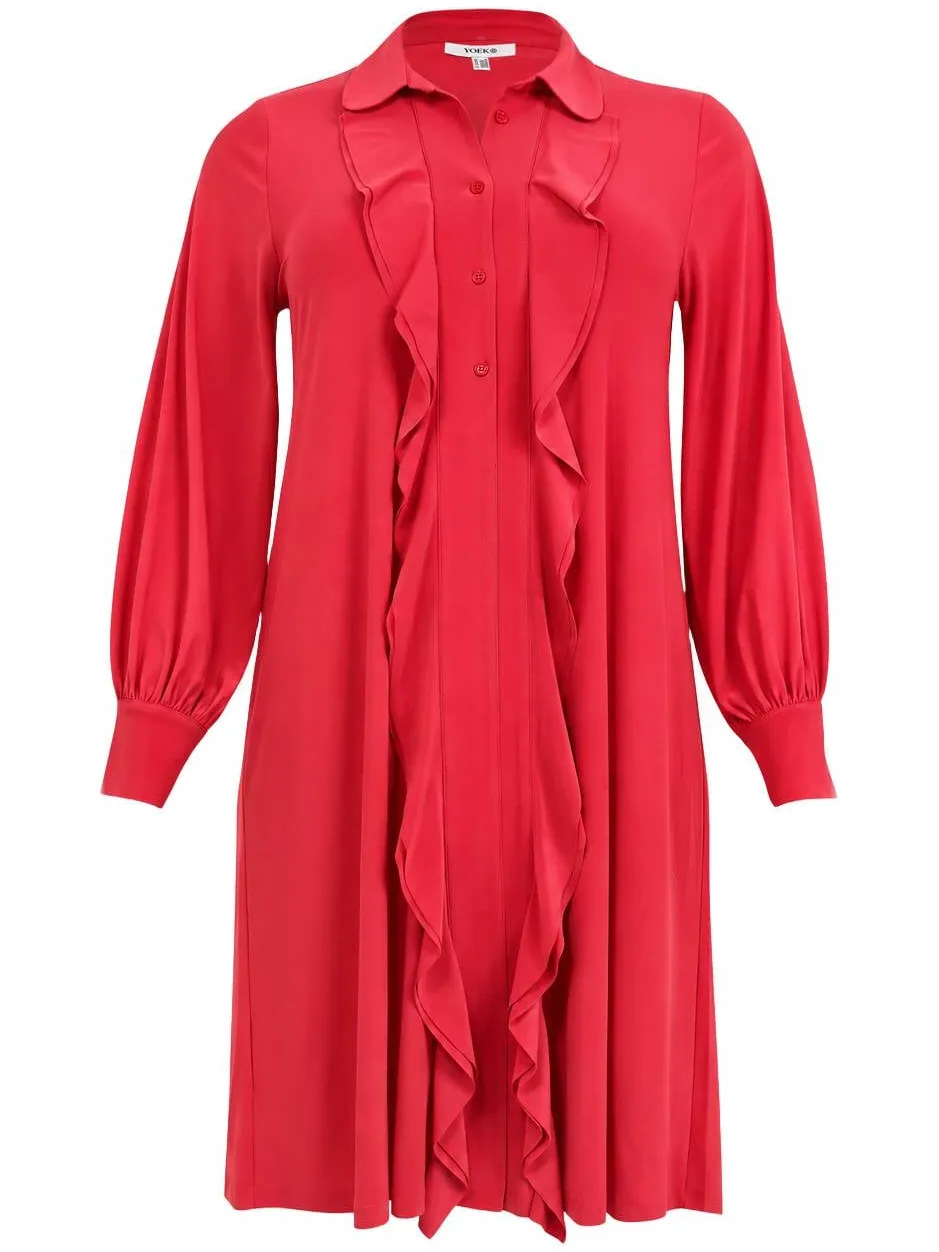 Yoek Jurk midi | Roze, foto 3