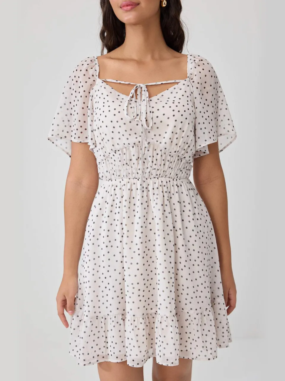 Trendyol TRENDYOLMİLLA Dames Ecru Bloemen Kort / Mini Kort A-lijn Jurken, foto 2