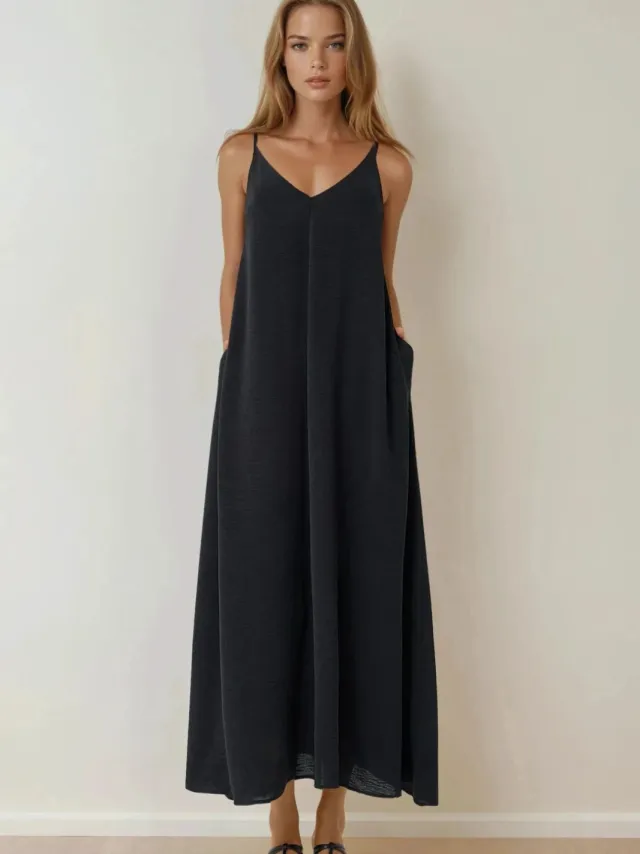 Hiccup A-Form Maxi Jurk Zwart