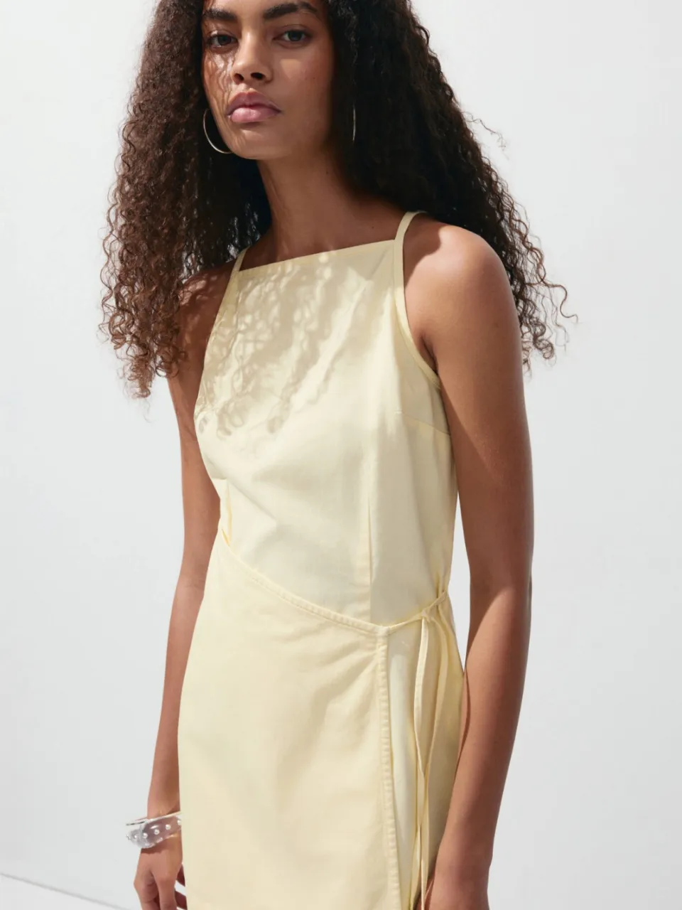 Mango denim korte zomerjurk - lichtgeel, foto 5