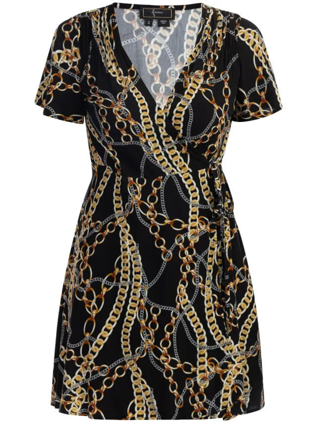 Faina Mini-jurk met all-over print Dames zwart, foto 2