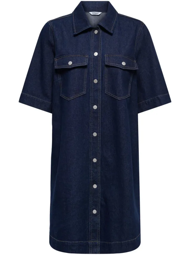 Only Denim jurk ONLBELLE Korte jurk Dark Blue Denim