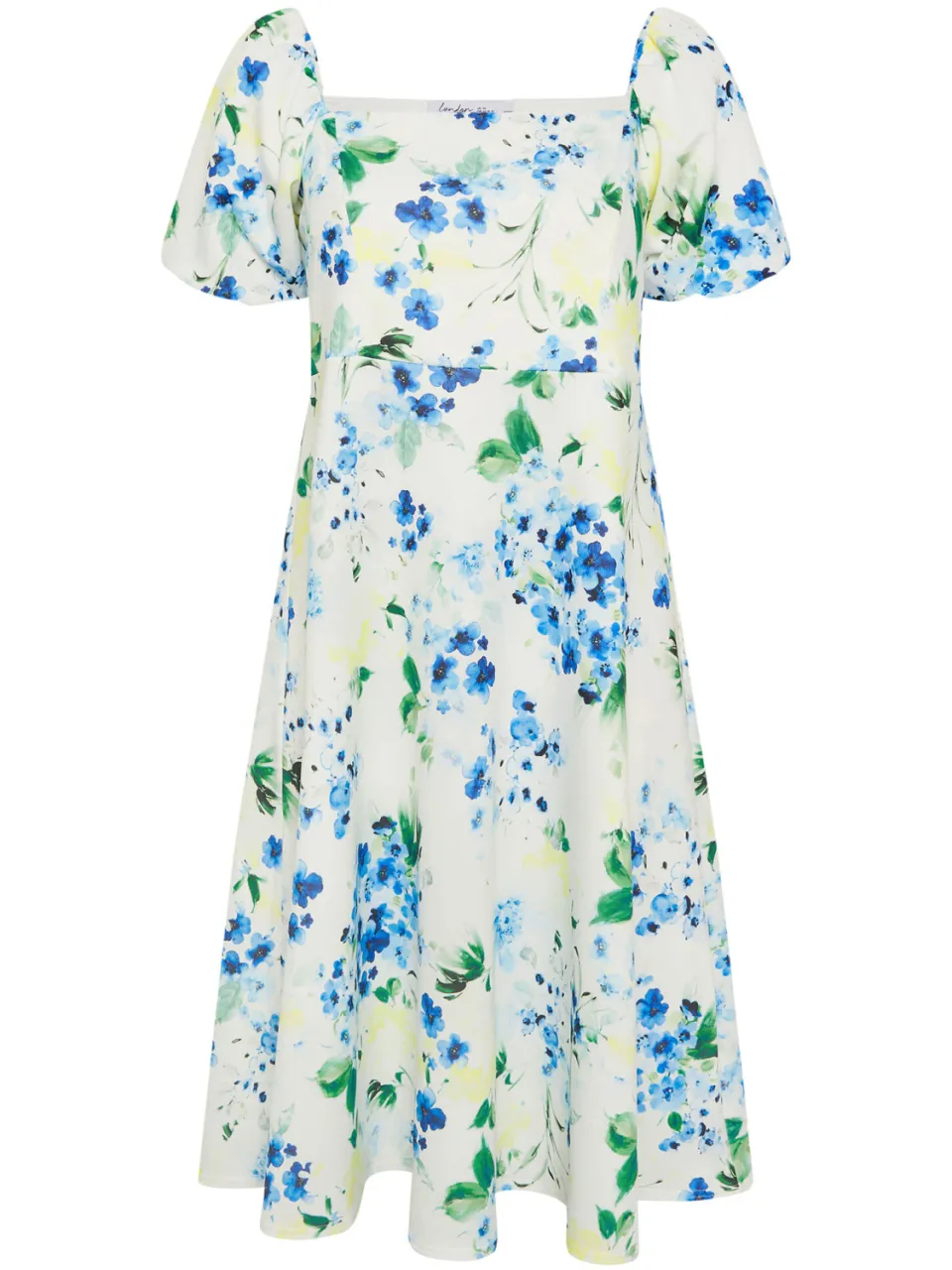 Yours London Witte Jurk Met Bloemenprint En Vierkante Hals, foto 4