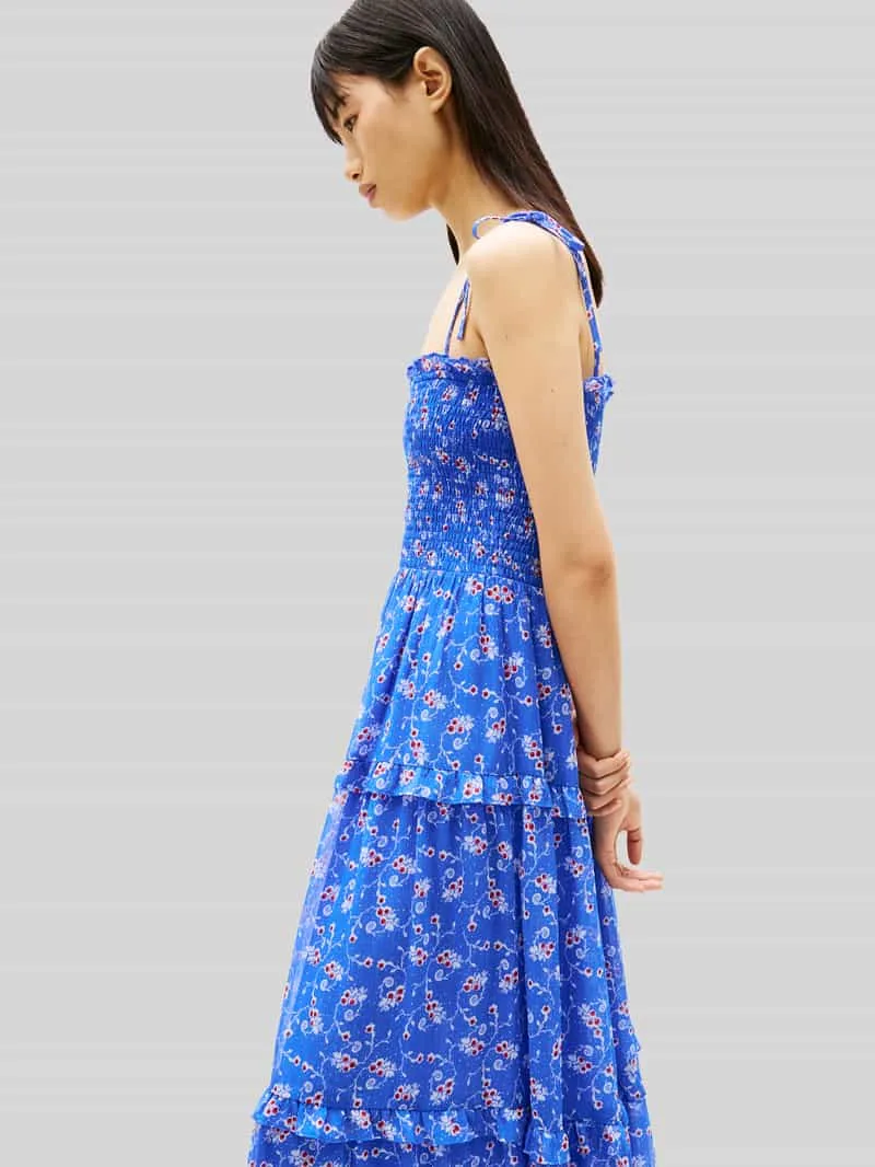 Tommy Jeans slim fit maxi-jurk met verstelbare spaghettibandjes blauw, foto 3