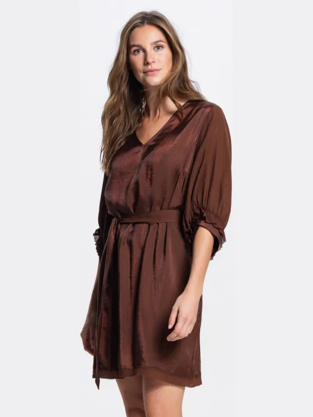 JANSEN Amsterdam mini jurk bruin