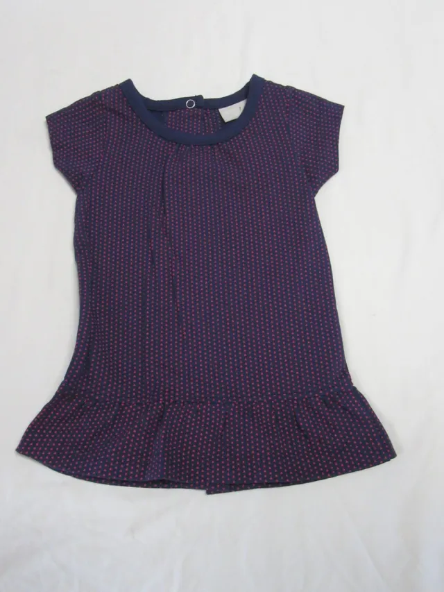 Wiplala , jurk , kleed , blauw rose stip , 6 maand 68 blauw / rose