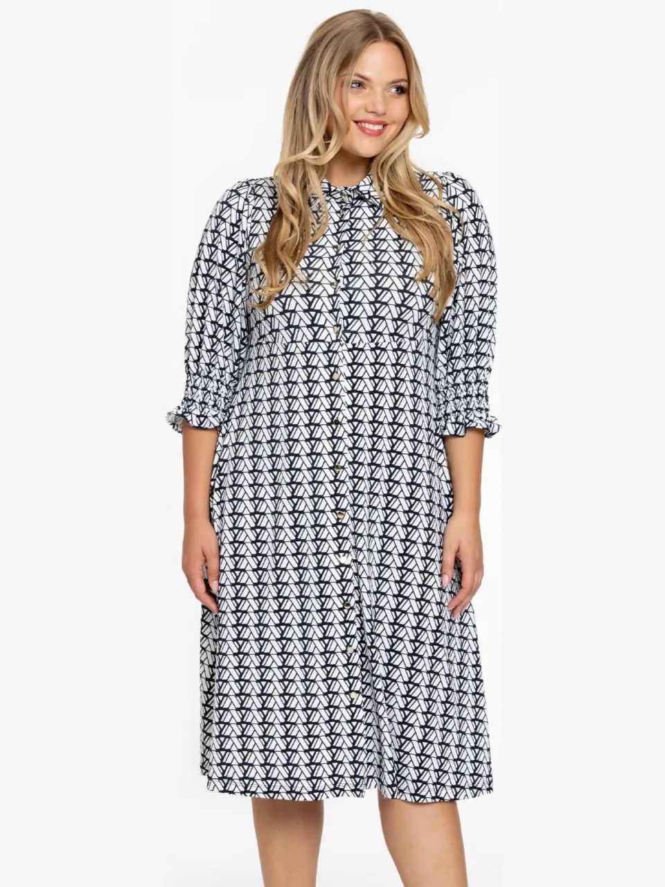 Yoek Jurk met knopen | Beige, foto 2