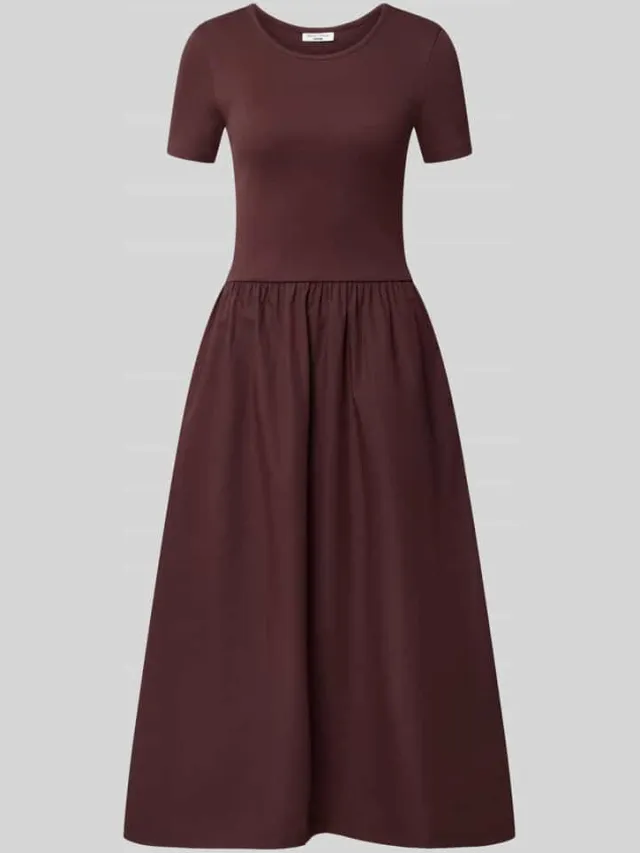 Marc O'Polo slim fit vrijetijdsjurk van katoenmix aubergine, foto 2
