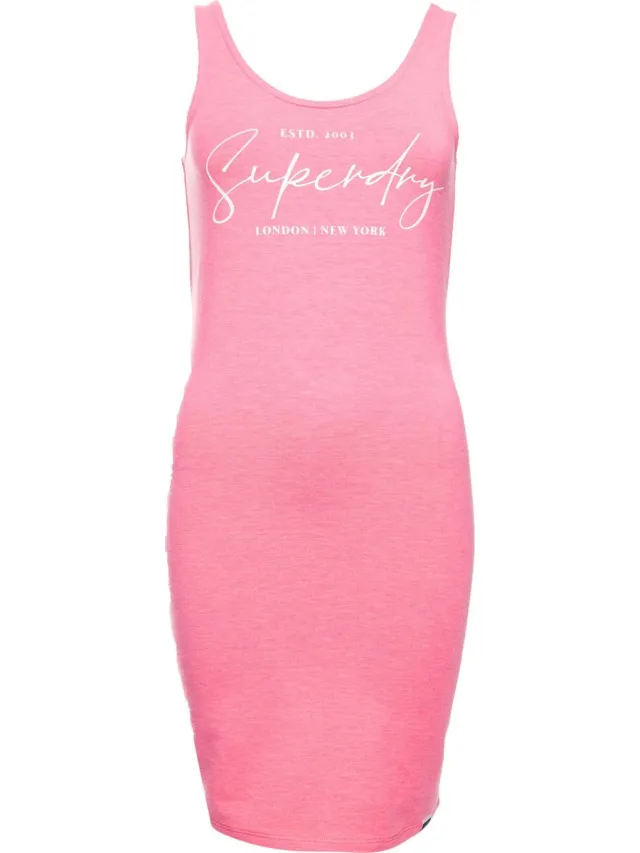 Superdry Mini Graphic Dames Jurk Pink Marl