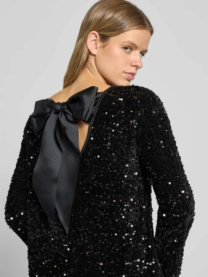 Only Nauwsluitende cocktailjurk met pailletten, model 'ANIKA' zwart, foto 4