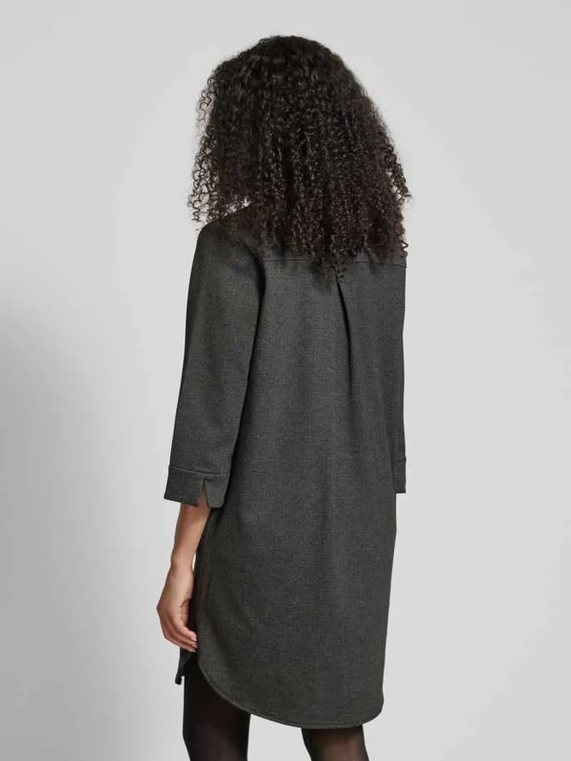 Opus Knielange jurk met platte kraag, model 'Wenso' zwart, foto 3