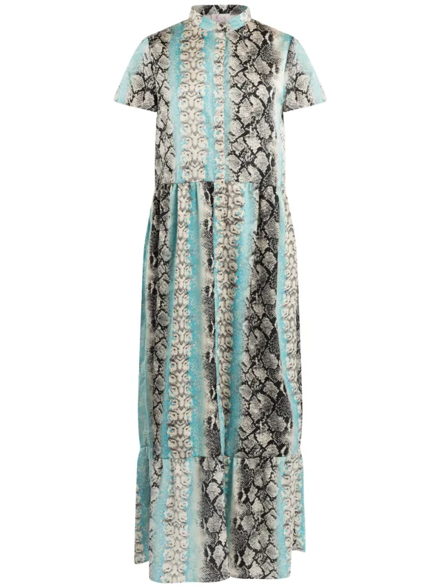 IZIA jurk korte mouw maxi gaya blauw, foto 2