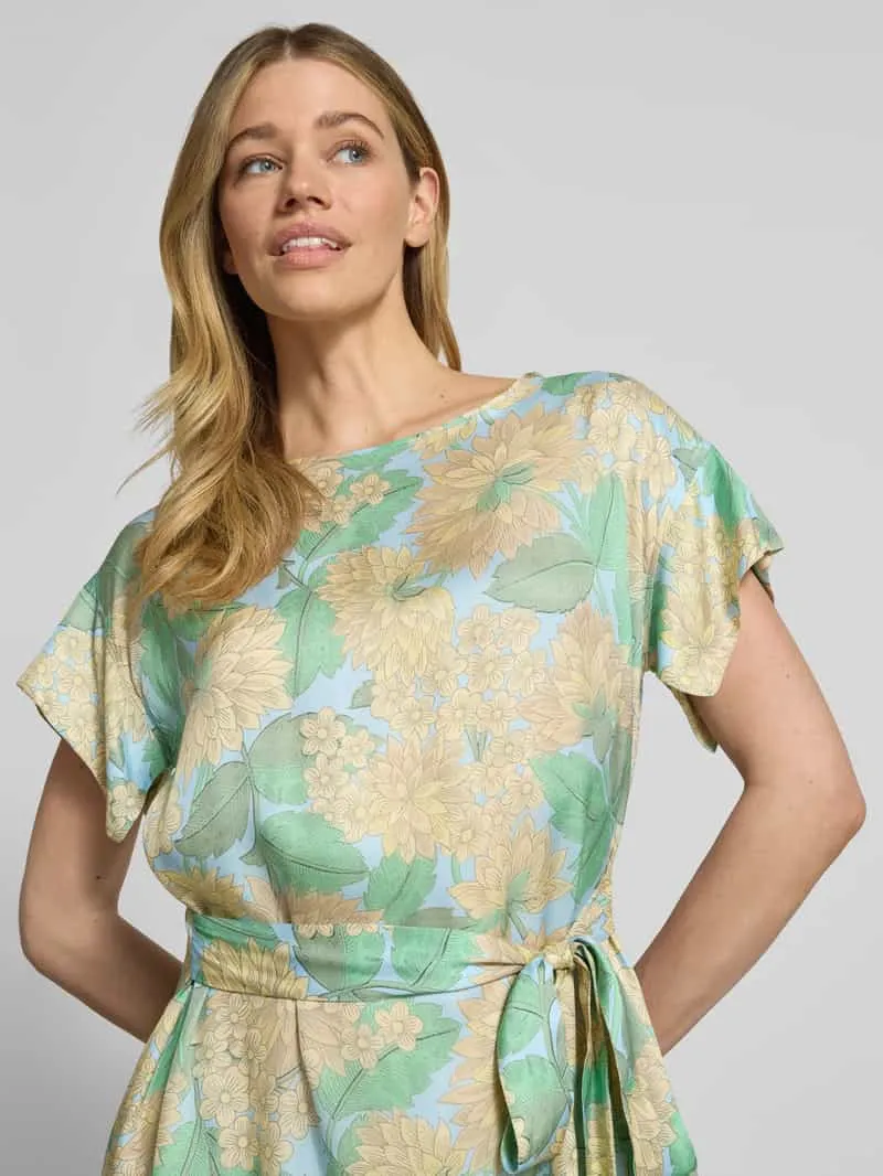 Rich & Royal Midijurk van viscose met ceintuur lichtblauw, foto 5