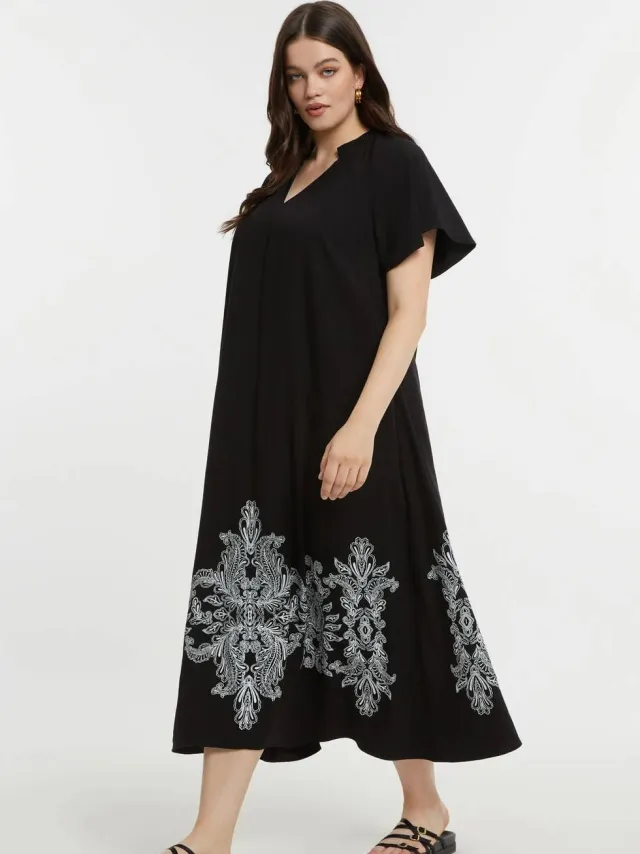 Mat Fashion midi jurk zwart