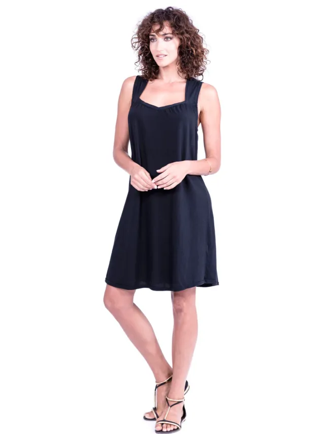 RAVENS VIEW IBIZA dames vegan Jurk Capri Zwart