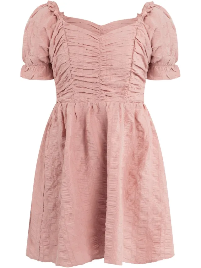 IZIA Off-shoulder mini-jurk roze