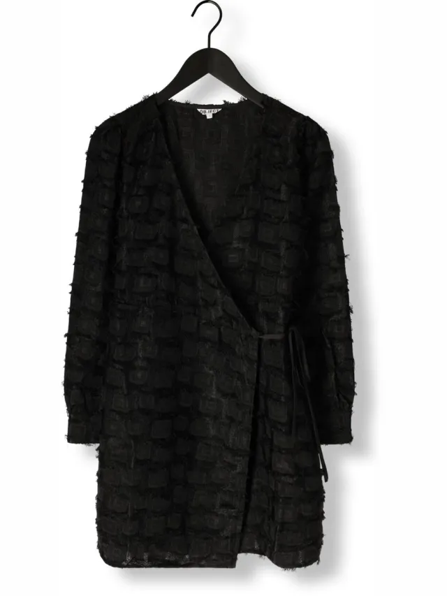 OBJECT COLLECTORS ITEM Object Objdaria L/s Re Short Wrap Dressda Dames - Jurk - Zwart