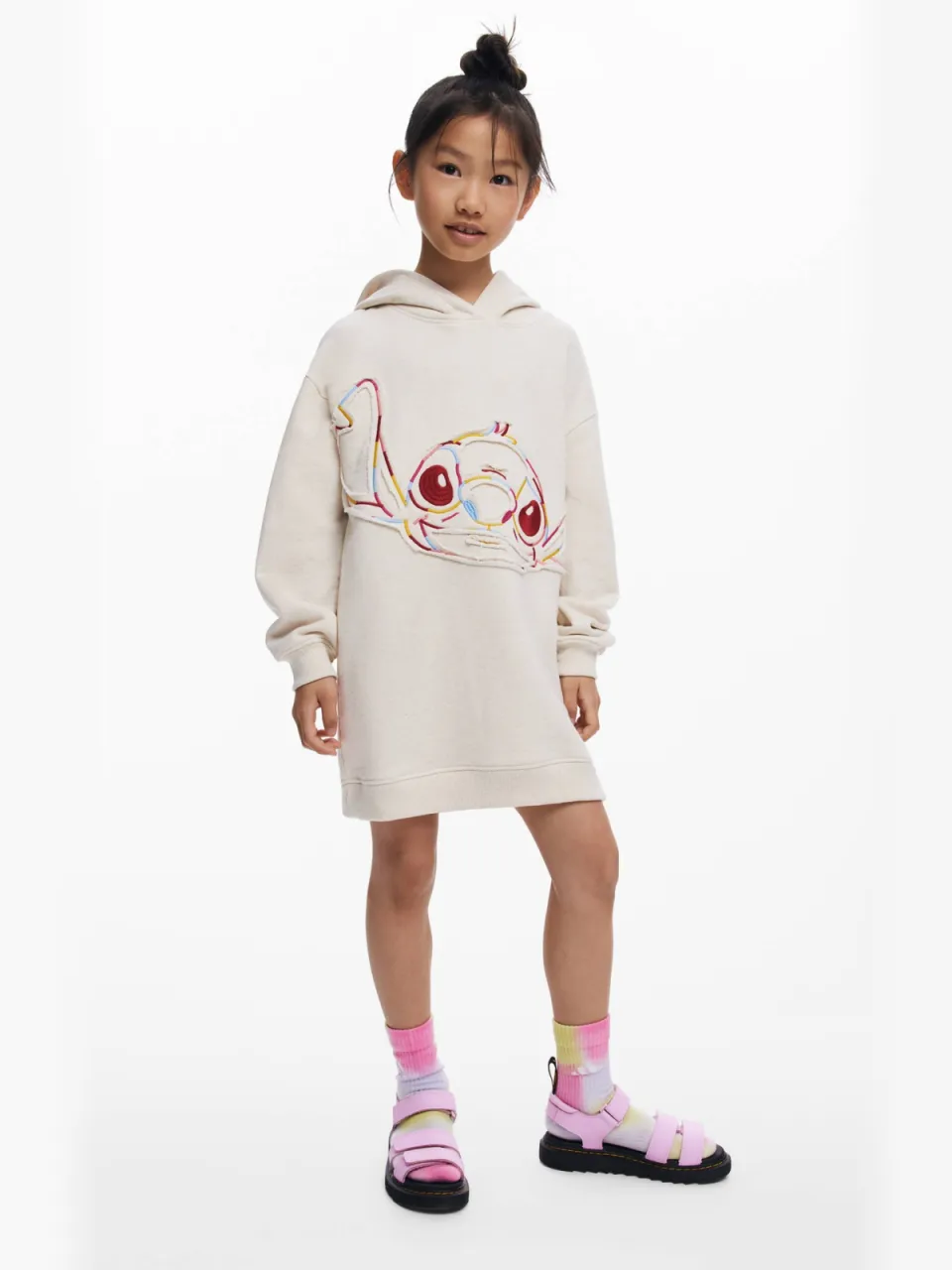 Desigual sweatjurk ecru, foto 4