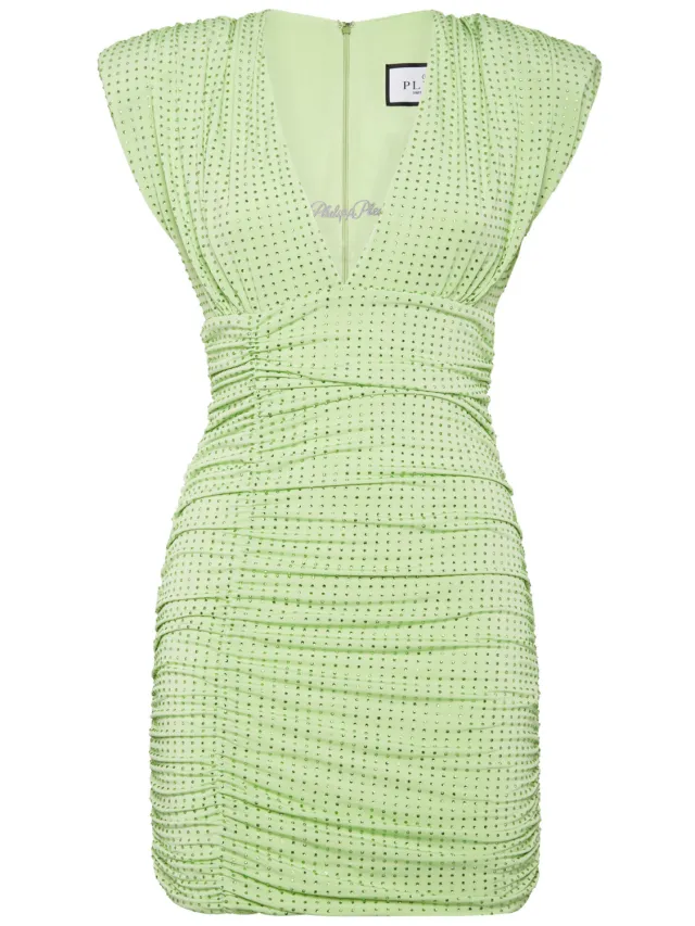 Philipp Plein Korte Jurk Signature groen, foto 2