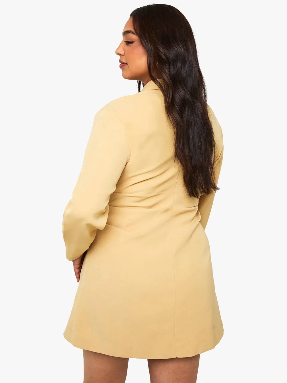 boohoo Dames Plus Shirtjurk met gerafelde zijkanten ecru, foto 2