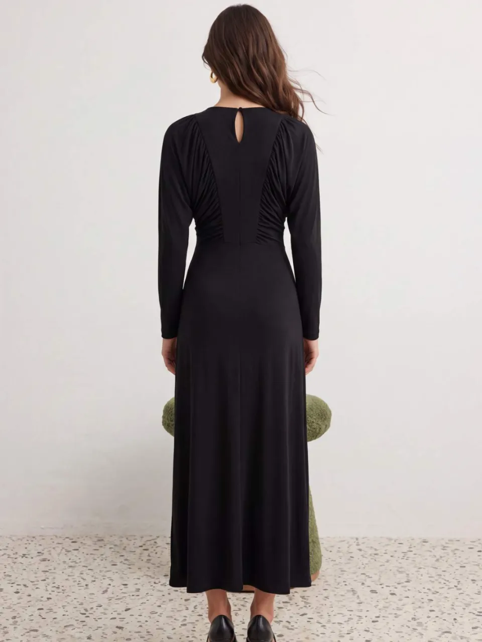 Trendyol Modest Dames Zwart Effen Maxi Lang A-lijn Modest Jurken, foto 2