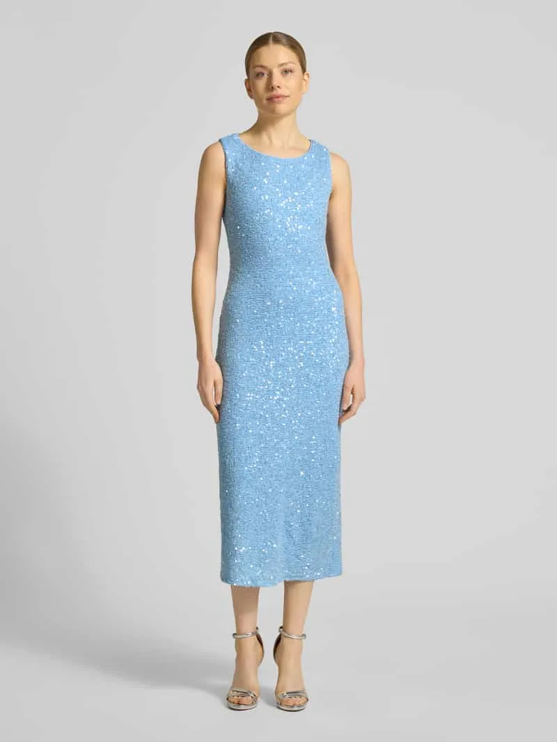 Little Mistress midi-jurk met pailletten Lichtblauw